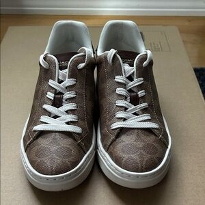 Coach Women’s Brown Signature Court Sneaker